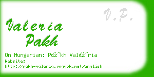 valeria pakh business card